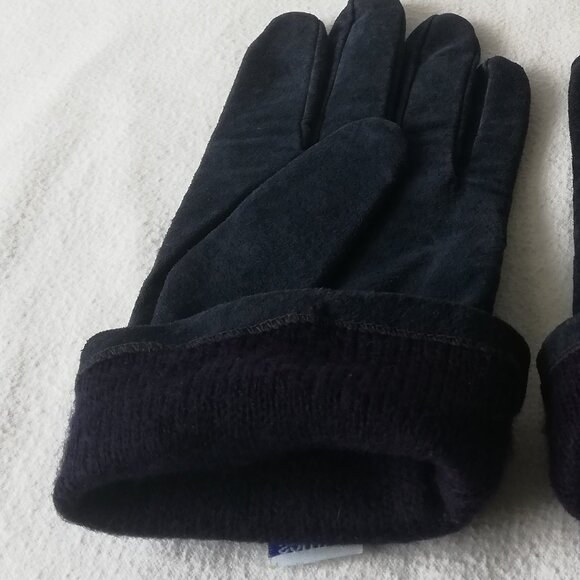 Vintage Fownes Dark Blue Suede Women's Gloves XL - Picture 6 of 7